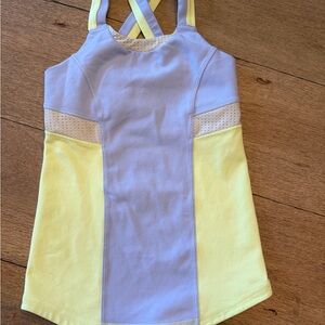 Ivivva Yellow and Light Blue Athletic Tank Top